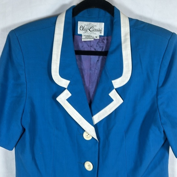 VINTAGE BLAZER BLIE AND WHITE - Picture 2 of 5